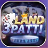 Land 3 Patti game icon with gold LAND lettering and silver 3 Patti text